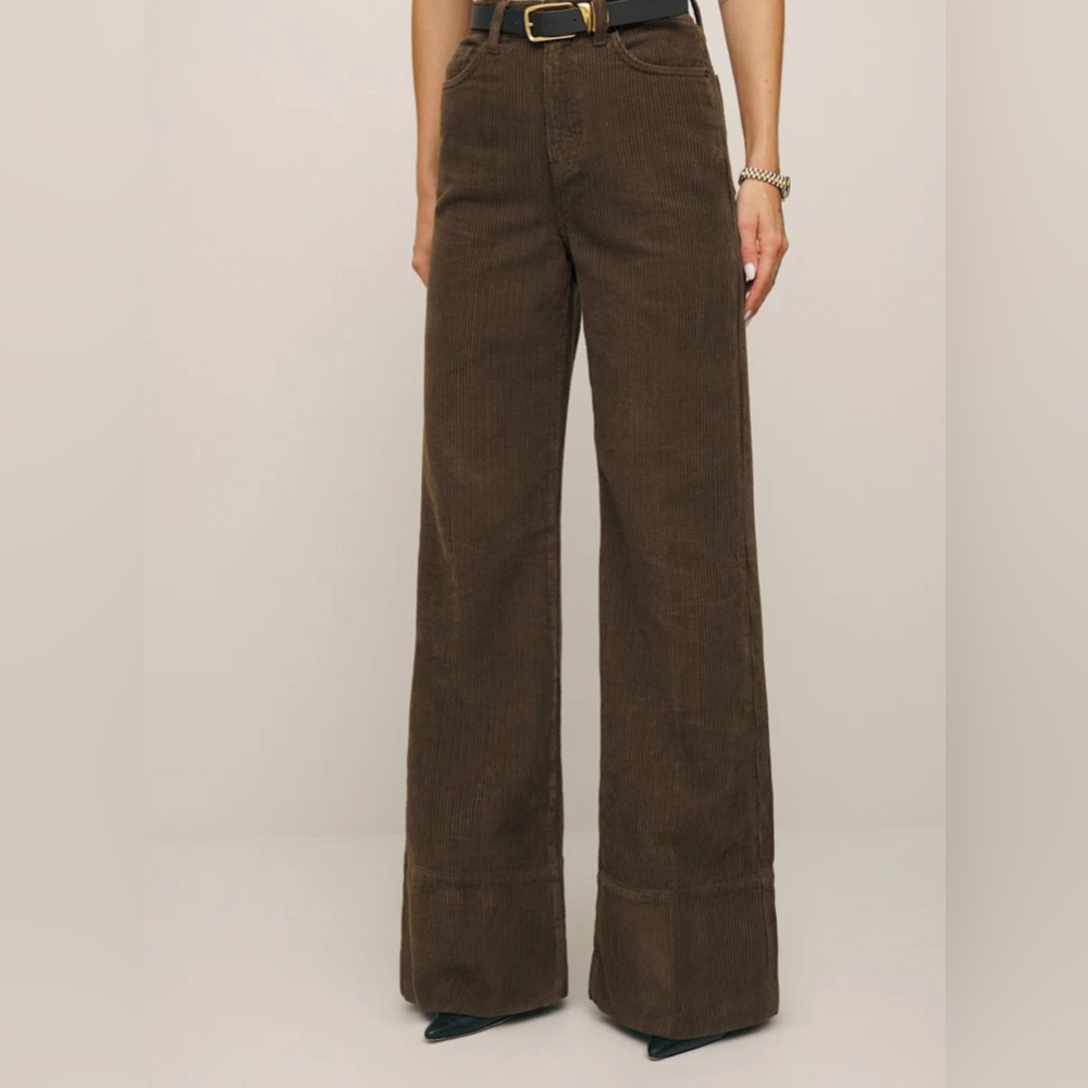 Reformation Penney High Rise Relaxed Flare Corduroy Pants